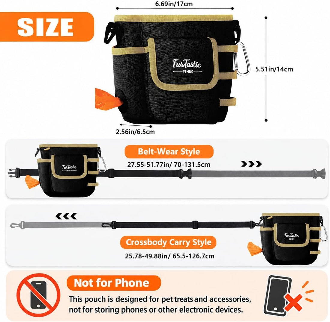Dog Treat Pouch with Magnetic Closure for Pet Training