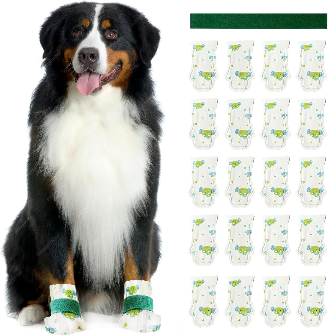 Disposable Dog Booties Waterproof, Paw Protectors, 20 Pcs, Large