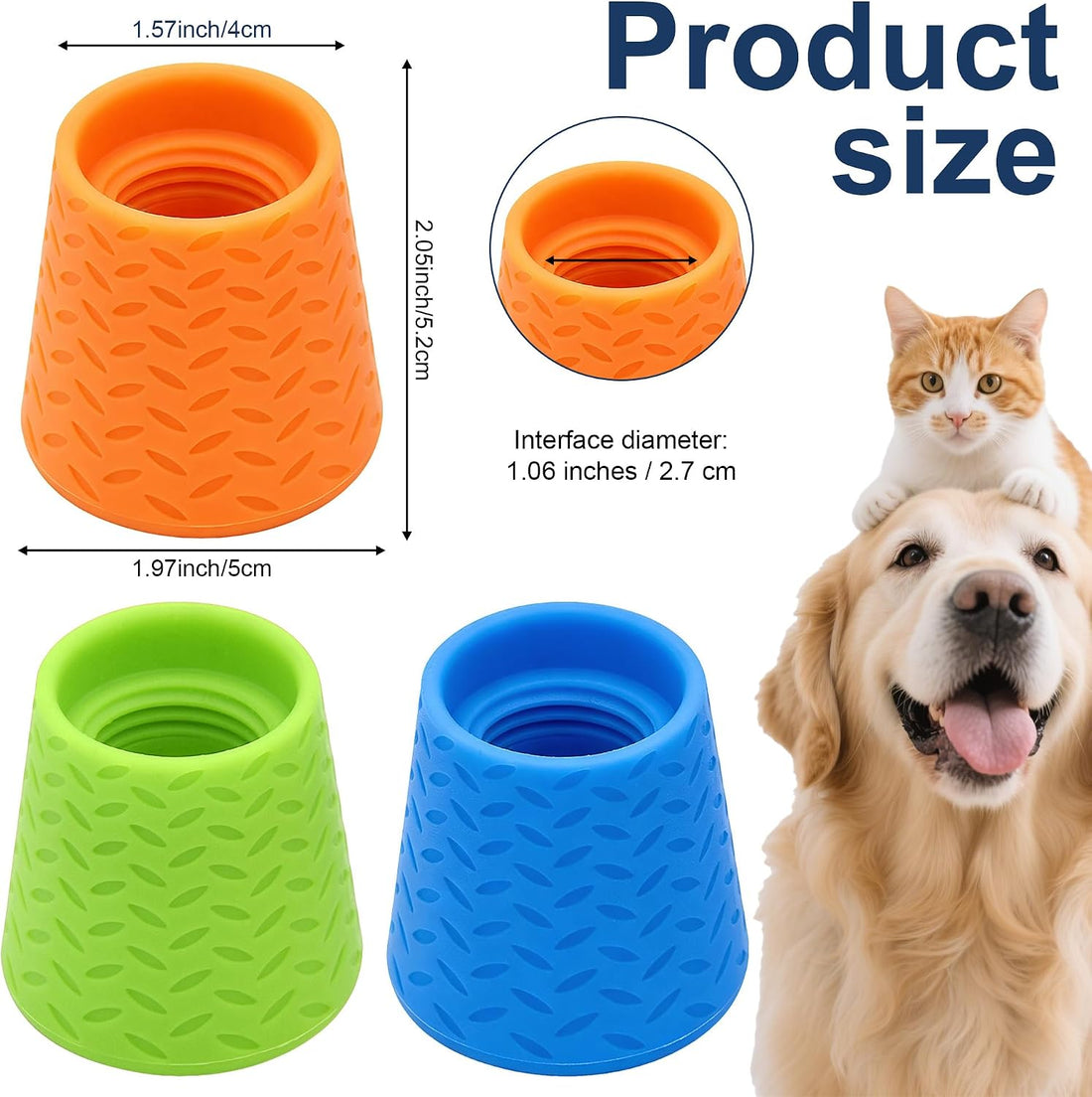 3 Pieces Portable Pet Silicone Shower Sprayer Attachment