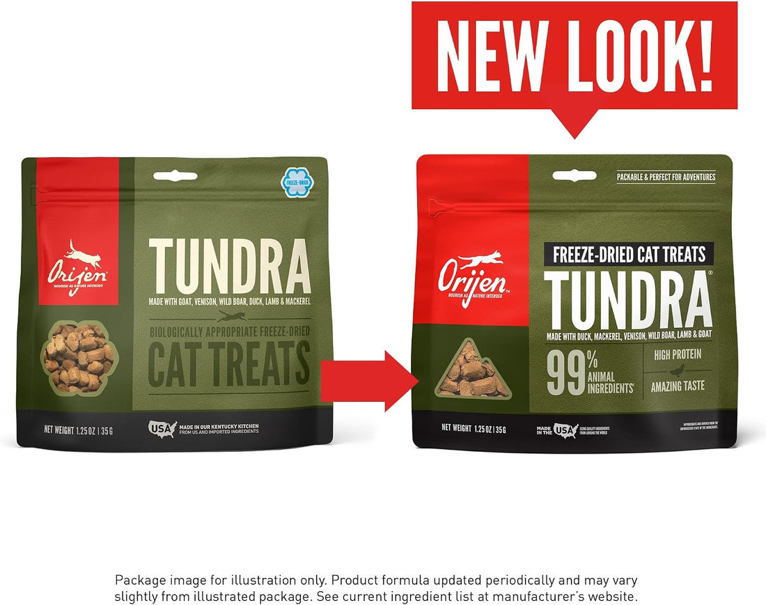 ORIJEN Tundra Freeze Dried Cat Treats, Grain Free Treats for Cats