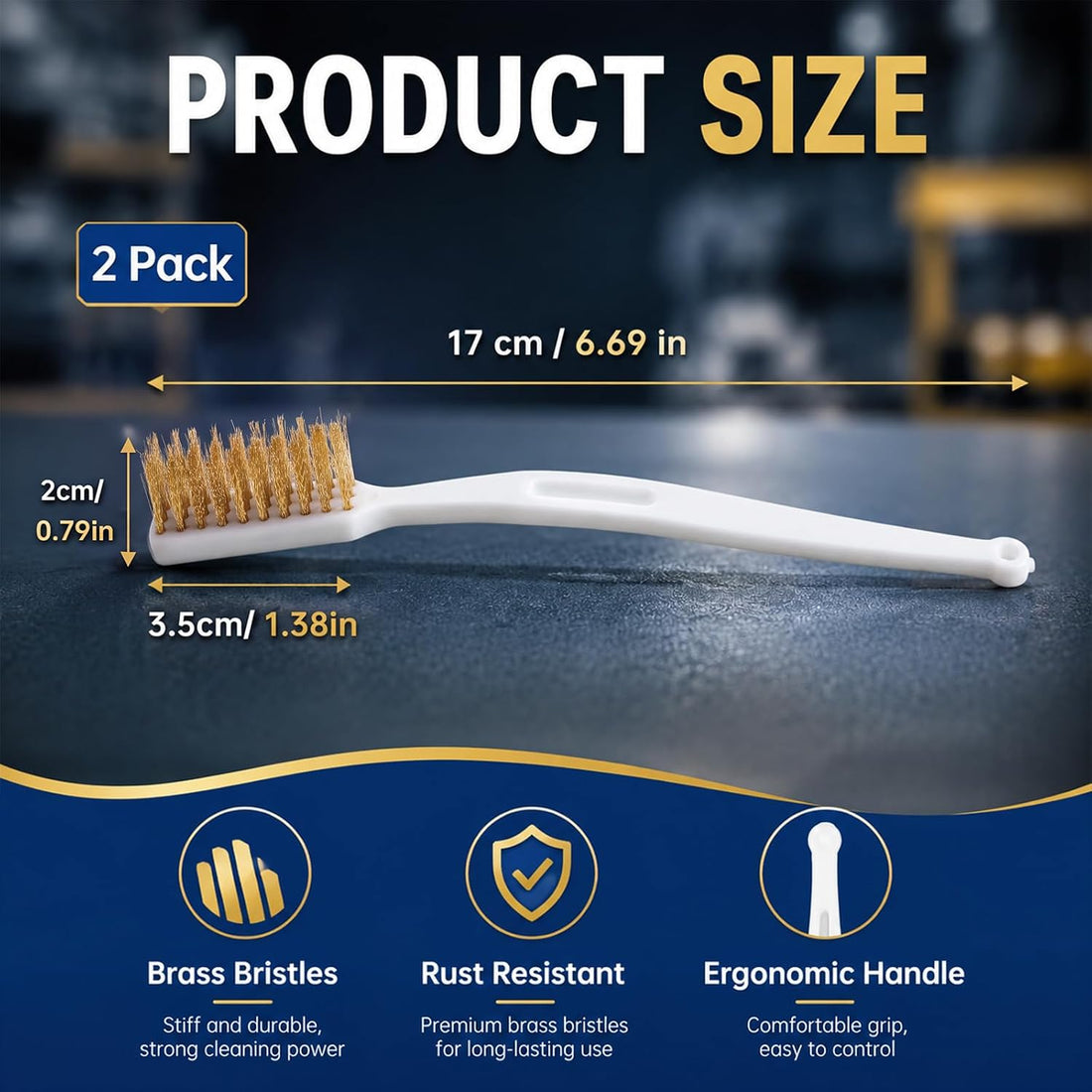 2 Pack Hook and Loop Brush Brass Wire Brush Hook and Loop Cleaner