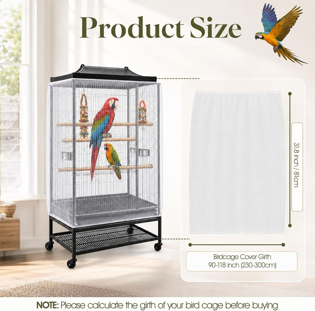 Large Bird Cage Seed Catcher Universal Bird Cages Net Cover