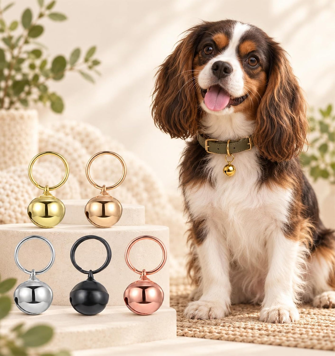 Small Dog Collar with Bell, 5PCS Dog Collar Bell, Five Colors per Pack