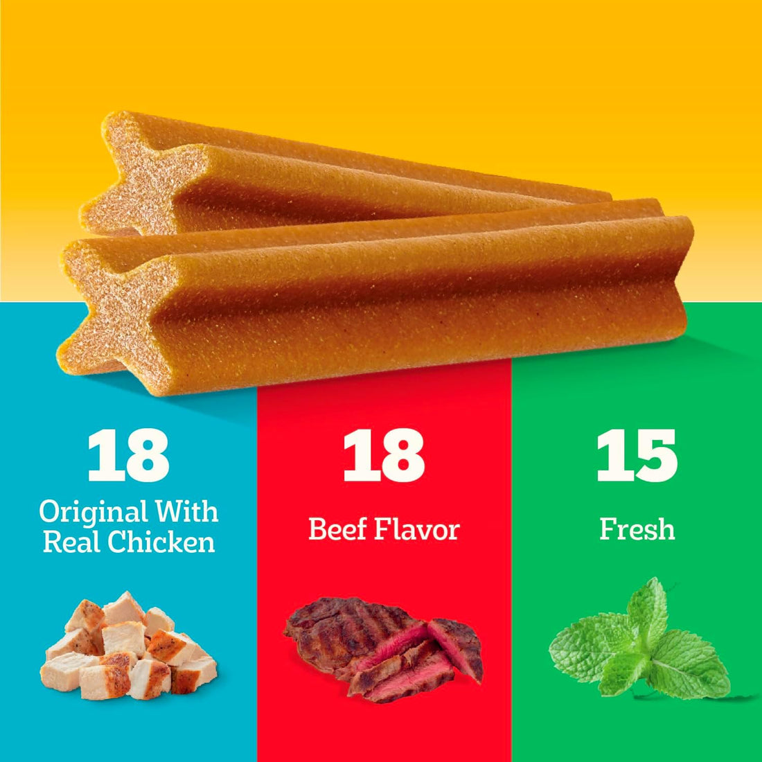 Pedigree Dentastix Large Dog Treats, Original, Beef & Fresh