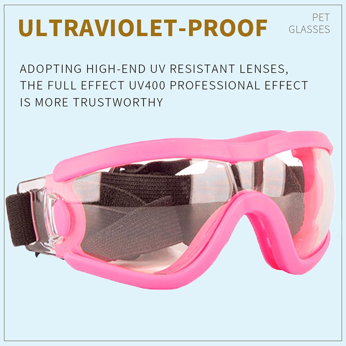 Small Dog Sunglasses with Adjustable Strap UV Protection