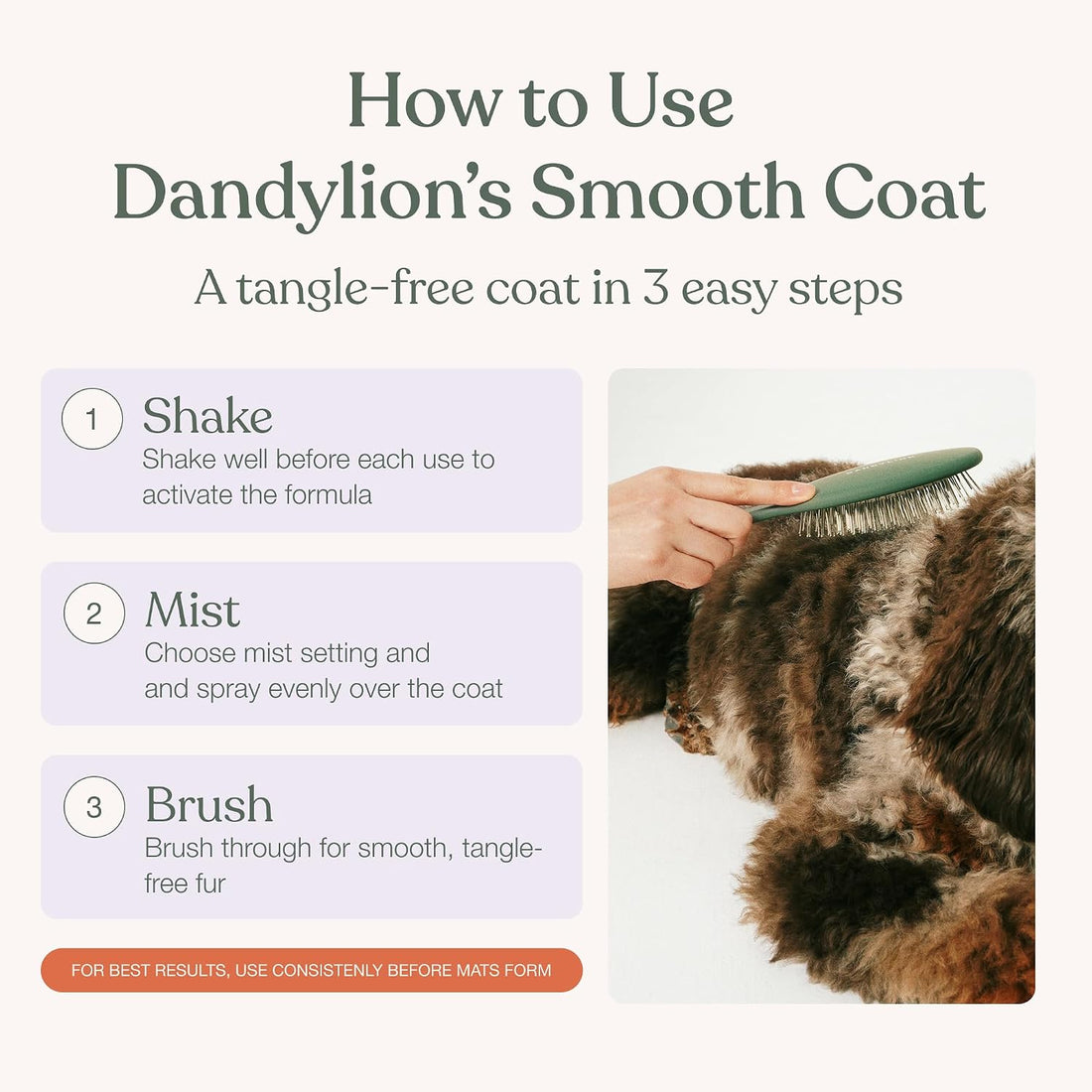 Dandylion, Dog Detangler Spray, Smooth Coat