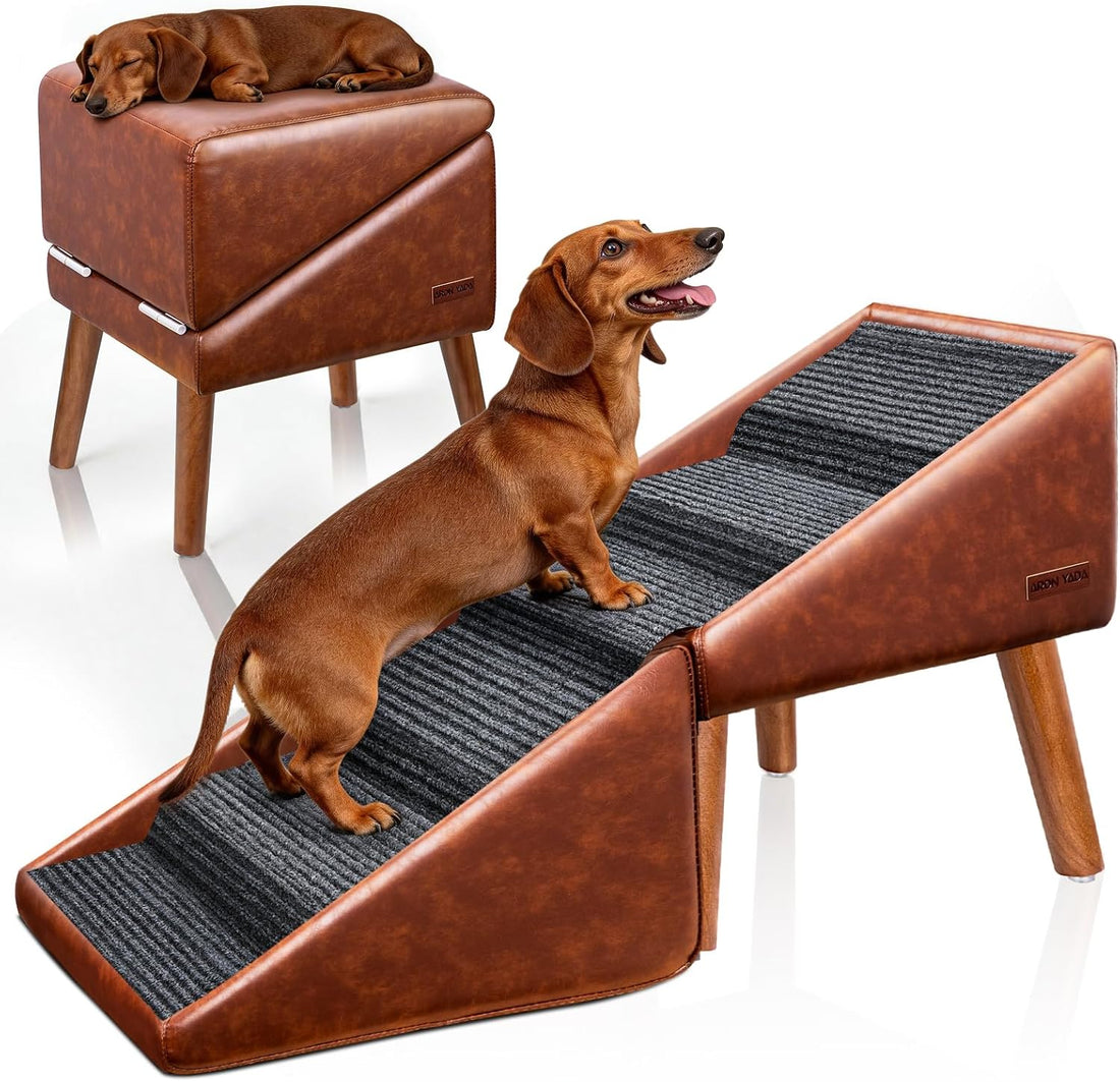 Dog Stairs & Ramp for High Bed & Couch,22.8" 6-Step Foldable Split