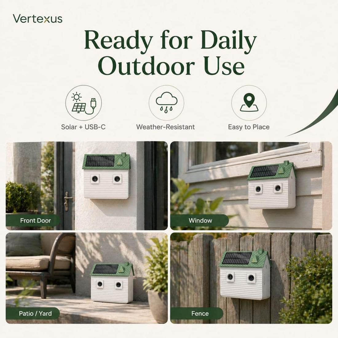 Outdoor Solar Ultrasonic Dog Bark Deterrent, Automatic Bark Detection