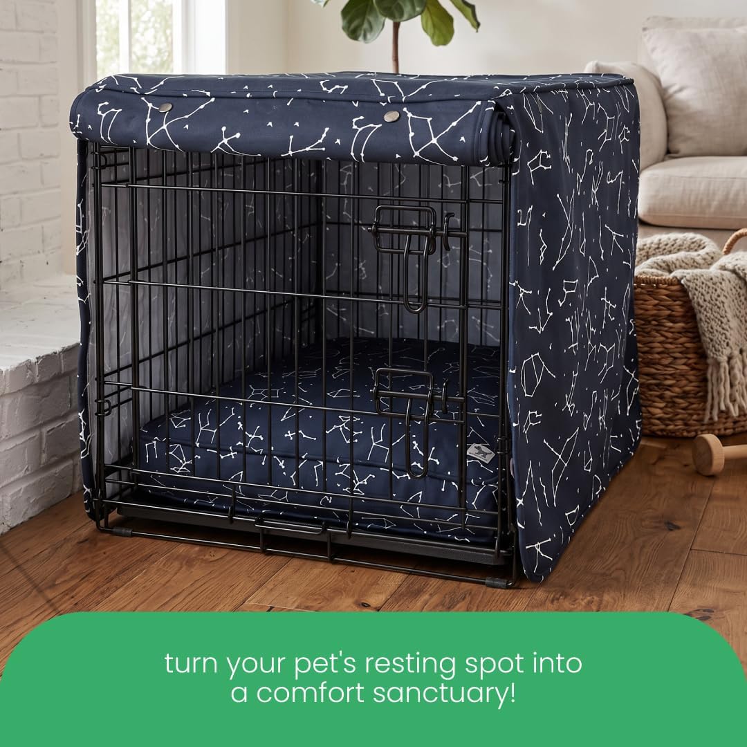 Molly Mutt Deep Blue Dog Crate Cover, Non-Toxic & 100% Cotton