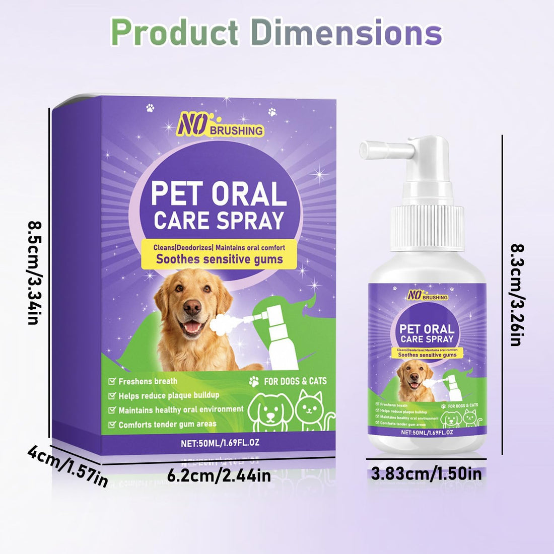 Wanban Dental Spray for Dogs - Oral Spray Bad Breath