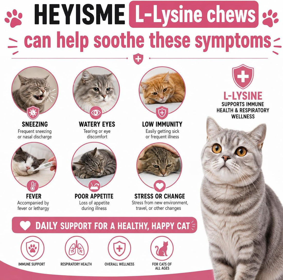 L-Lysine for Cats, 600 Chews Cat Immune Support, Cat Multivitamin