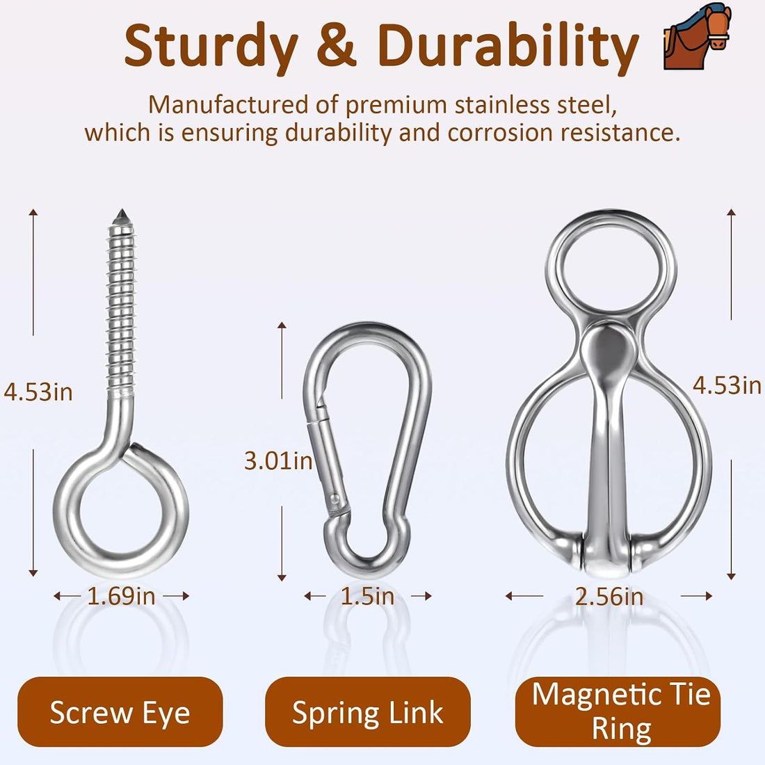 MAQUITA Horse Tie Ring, Safe Tie Horse Supplies, Humane Way Tie Ring