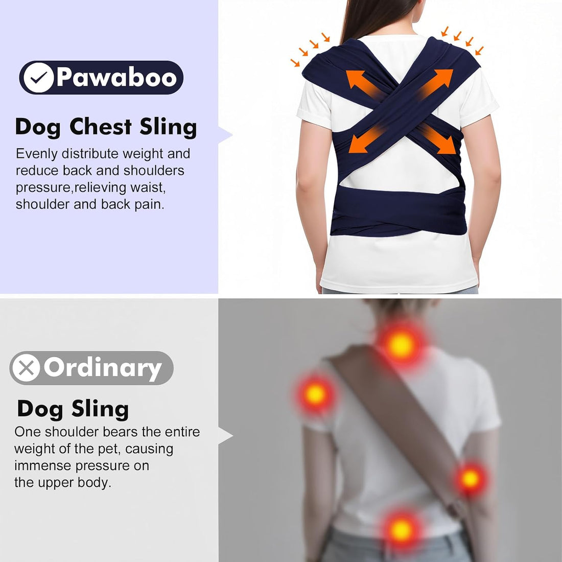 Pawaboo Pet Sling Carrier for Small Dogs and Cats