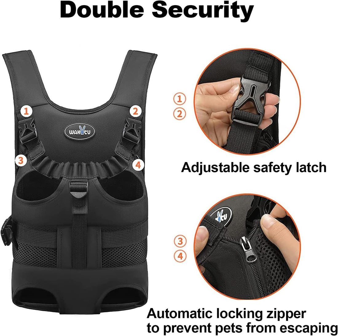 Wakytu Dog Front Carrier Pet Backpack for Small Medium Dogs，4-9lbs