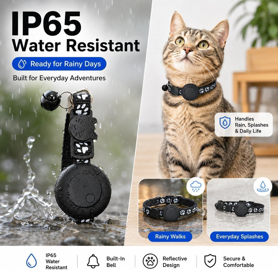 Pet Tracker,GPS Collar for Cats Smart tag,Waterproof Compatible