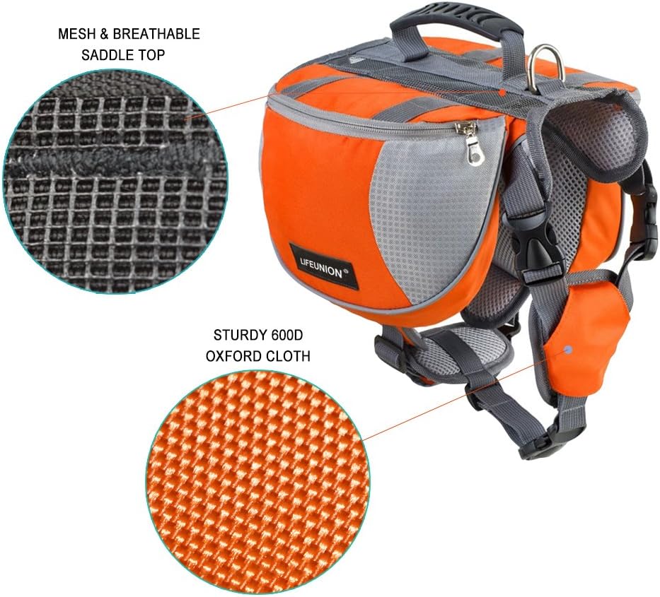 Adjustable Service Dog Supply Backpack Saddle Bag for Camping Hiking