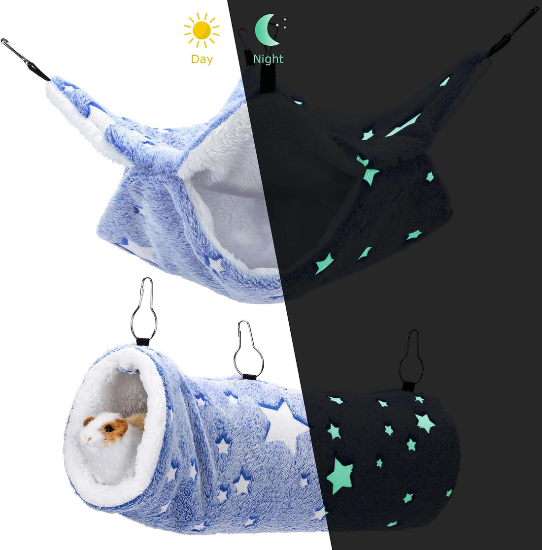 Noctilucent Luminous Guinea Pig Rat Hammock Bunkbed Hanging Tunnel