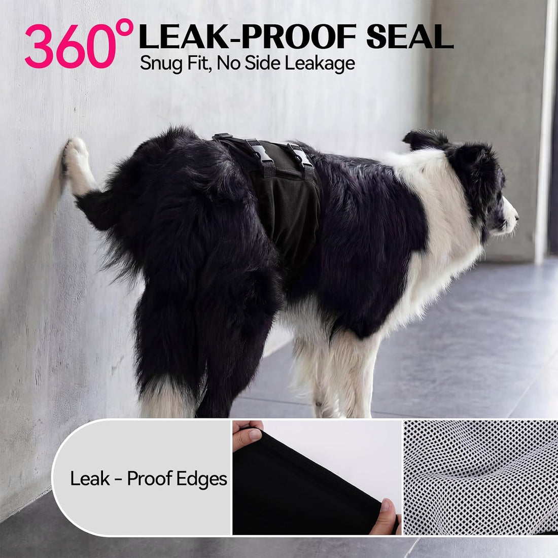 DENTRUN Male Dog Wrap, Adjustable Belly Band Leak-Proof & Lick