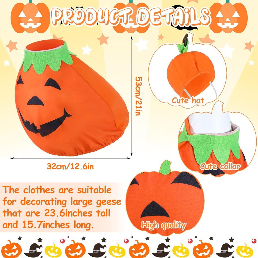 Halloween Goose Outfit Pumpkin Goose Costume Cute Clothes