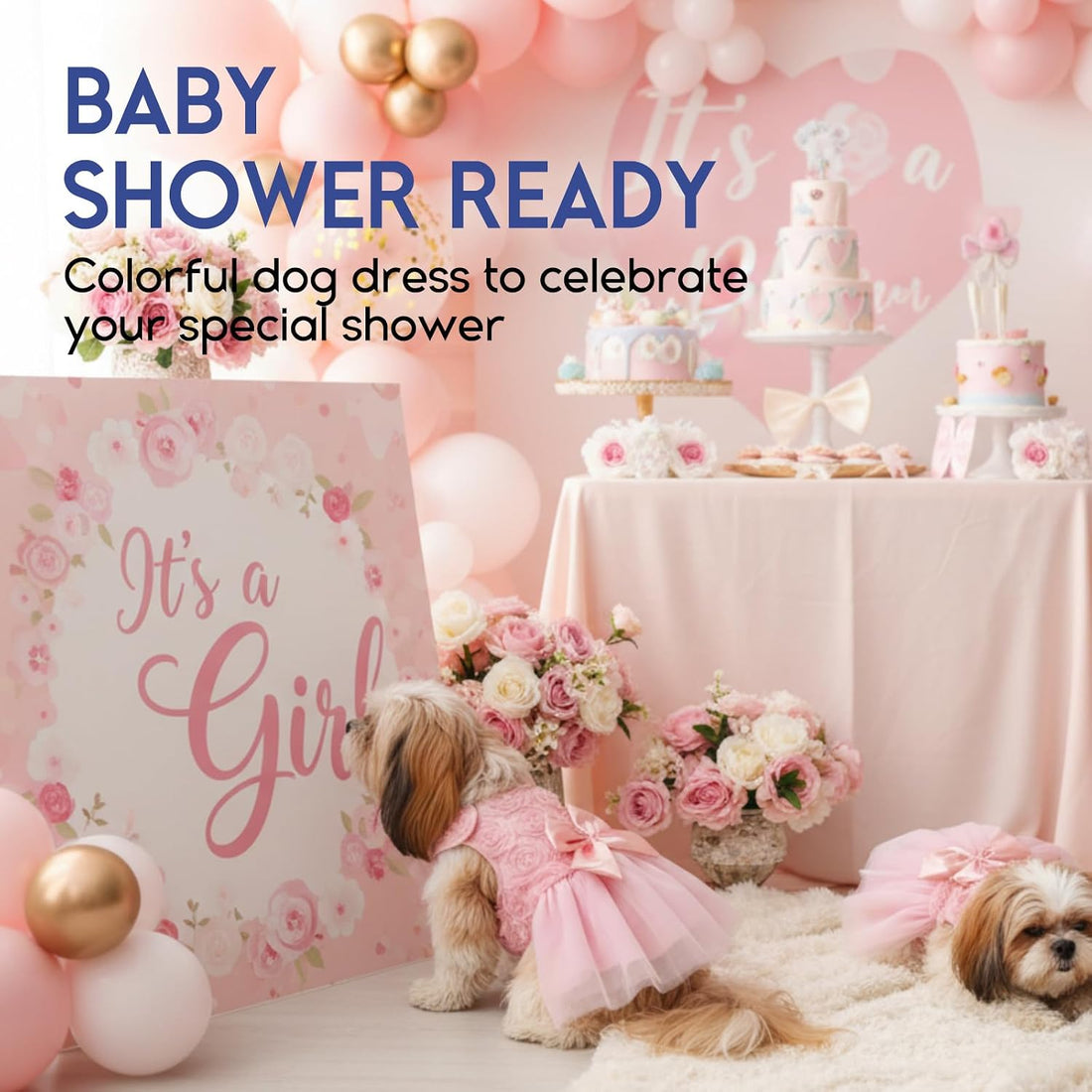 ASENKU Dog Dress Pet Wedding Dress Lace Puppy Birthday Party