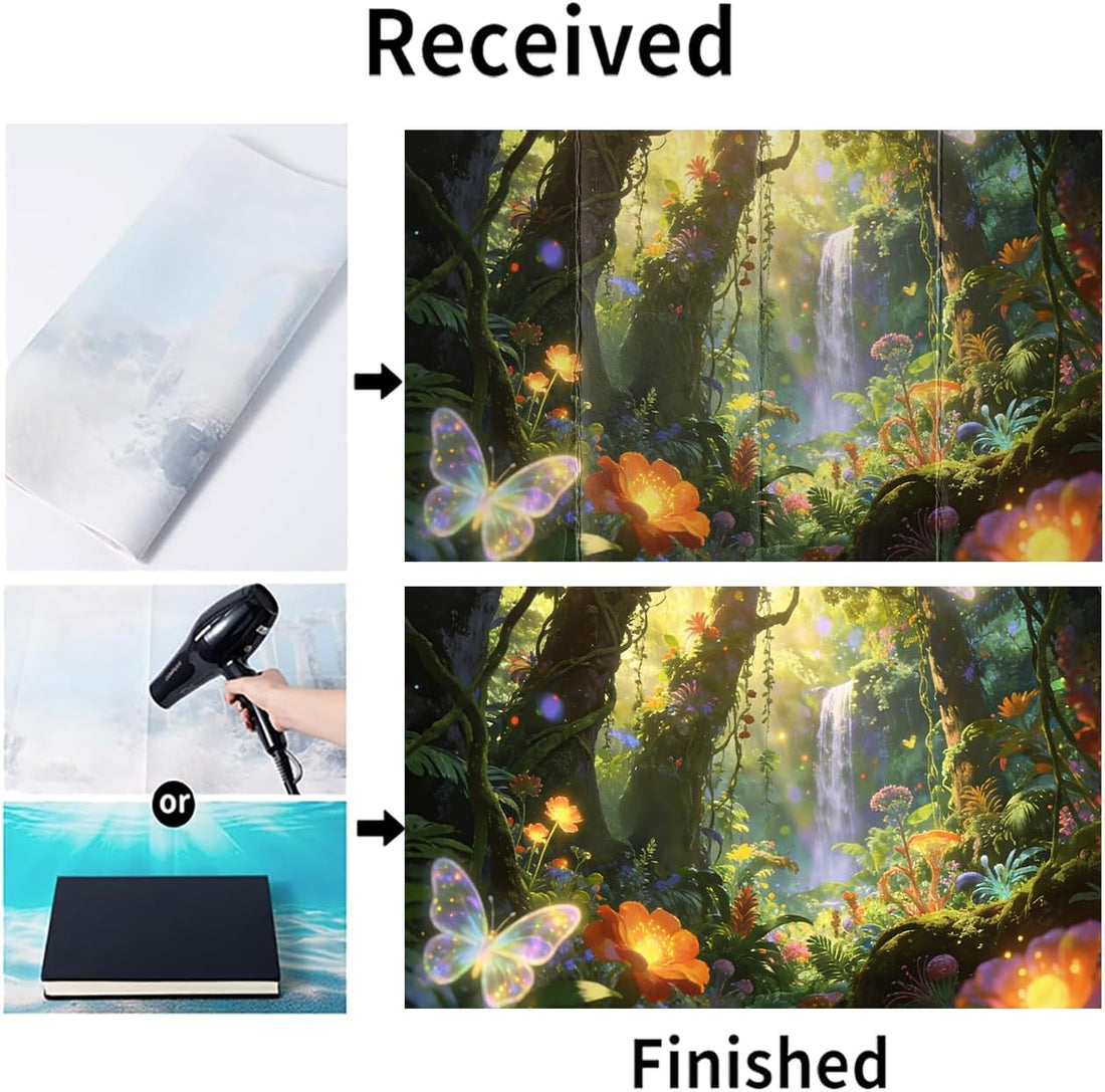 48"x24" Dream Forest Reptile Background Terrarium Background 3pcs