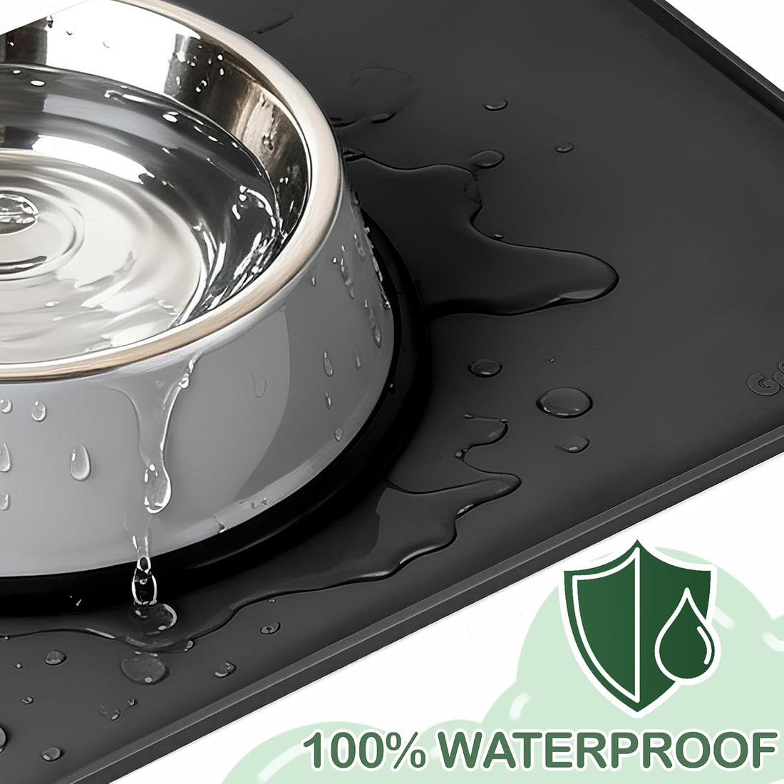 Greatbond 100% Waterproof Silicone Pet Feeding Mat,Warped Resistant