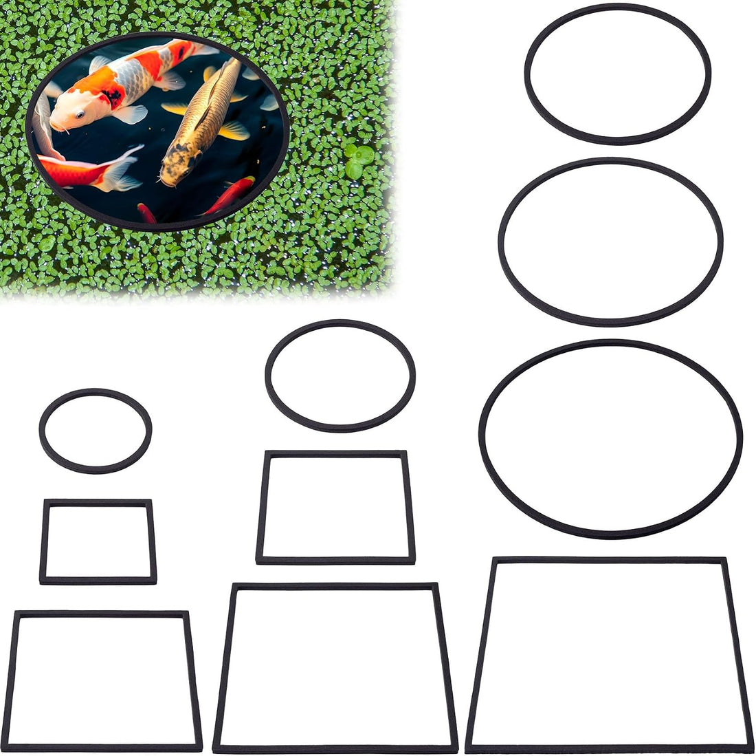 OIIKI 10 PCS Fish Feeding Rings Sets, Floating Aquarium Plant Corral