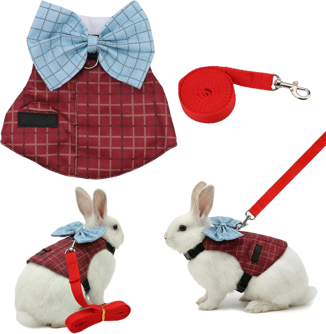 Hypeety Bunny Harness and Leash Set Adjustable Escape Proof Vest