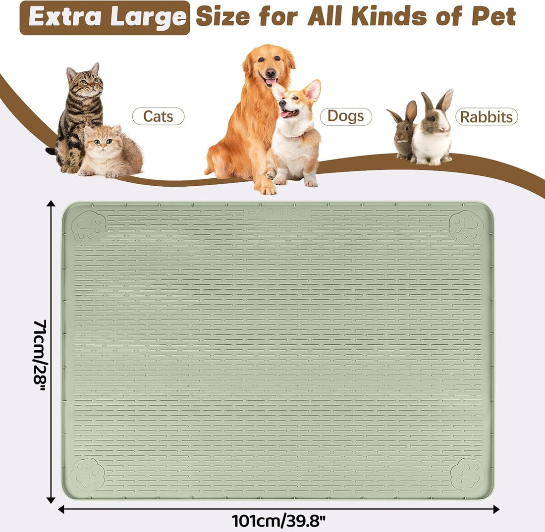 Cat Food Mat Extra Large Silicone Pet Bowl Mat 40''x28''