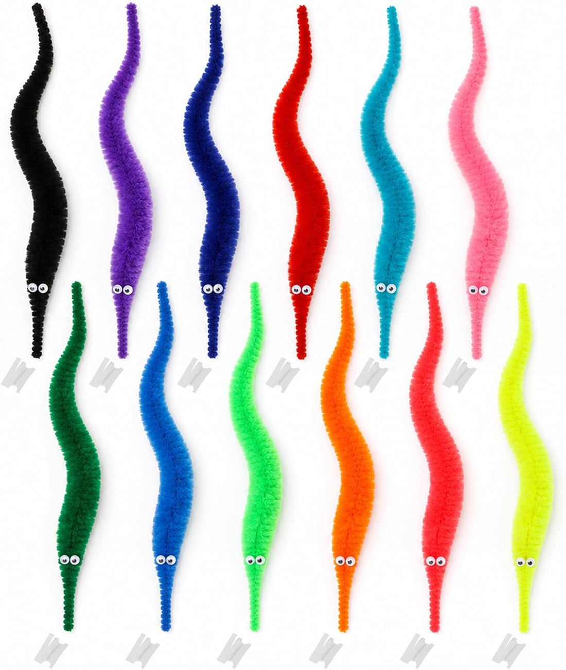 12PCS Worm on a String, Fuzzy Worms