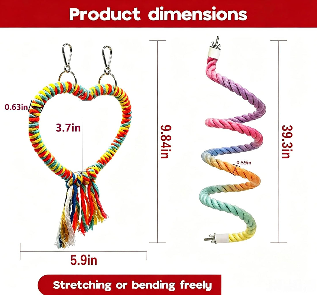 Bird Swing Rings Toy Swing Perch Natural Rattan Hoop Parrot Stand