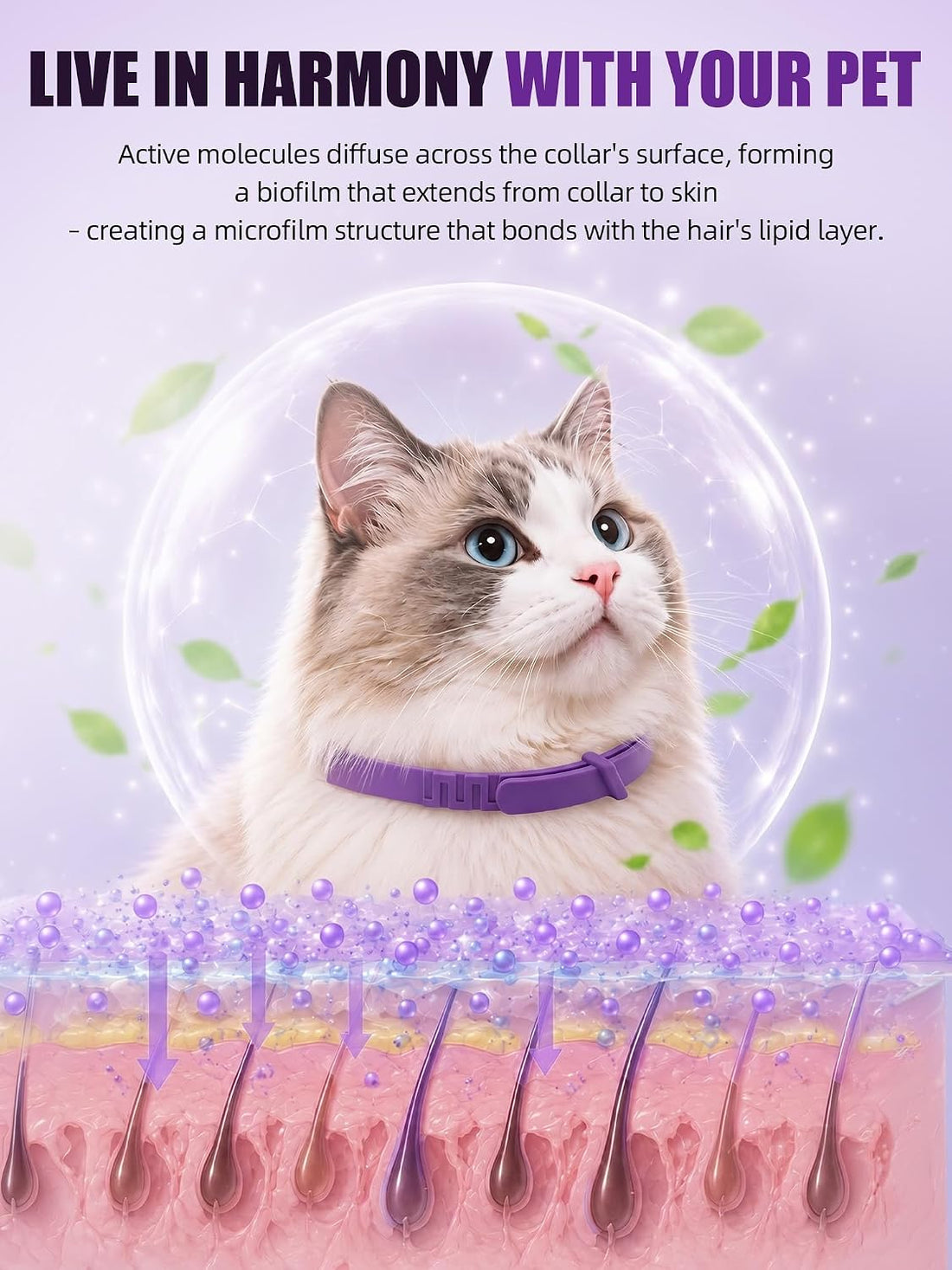 Calming Collar for Cats - Adjustable Anxiety Relief and Stress