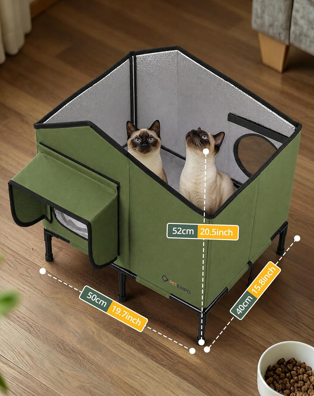 Heated Cat House for Outside Weatherproof in Winter, 20"x16"