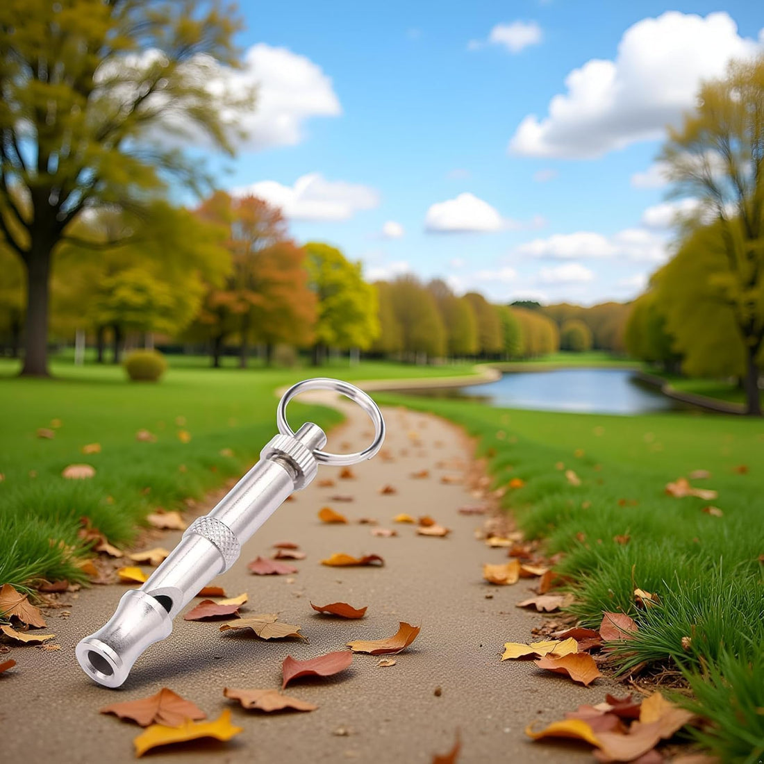 Silver Adjustable Ultrasonic Dog Whistle,Portable Whistle Pet Whistle
