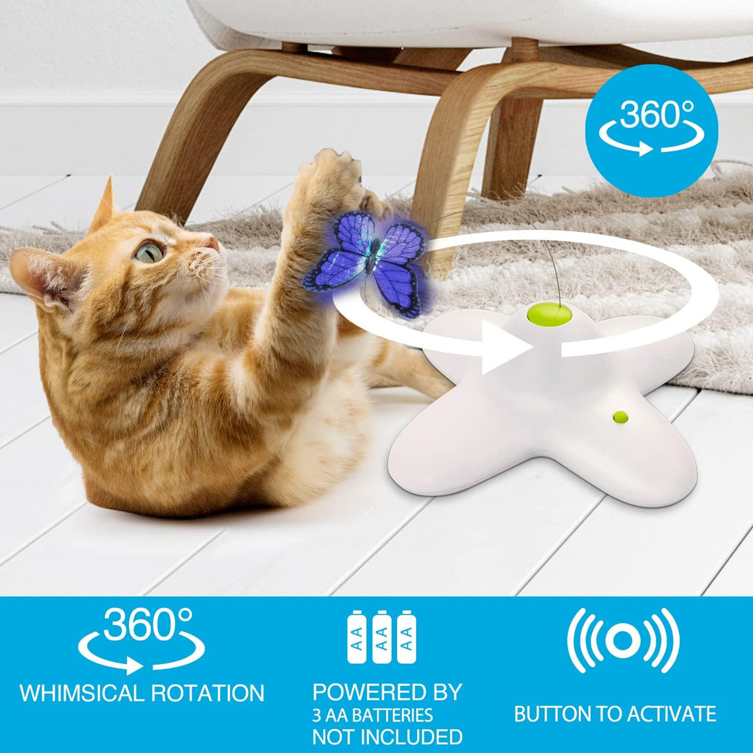 AFP Interactive Cat Toy, Butter-Fly Interactive for Indoor Cats