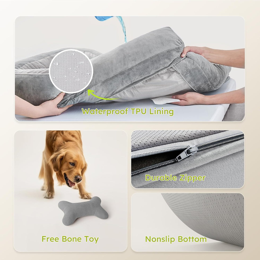 CWAWZ Extra Large Dog Bed, Orthopedic Dog Bed with Cooling Gel Memory