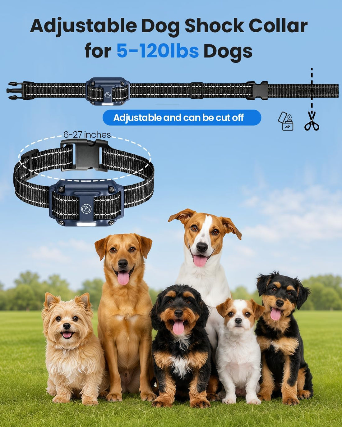 Shock Collar for 3 Dogs, Dog Training Collar with Remote, Rechargeable
