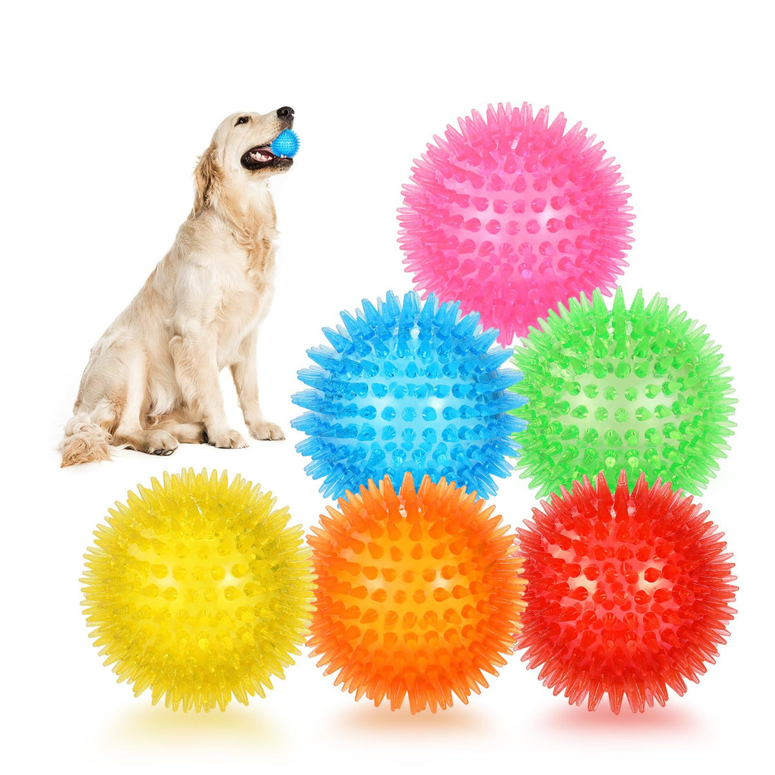 petizer 6 Pack 2.5” Squeaky Dog Toy Balls, Floating Dogs Pool Balls