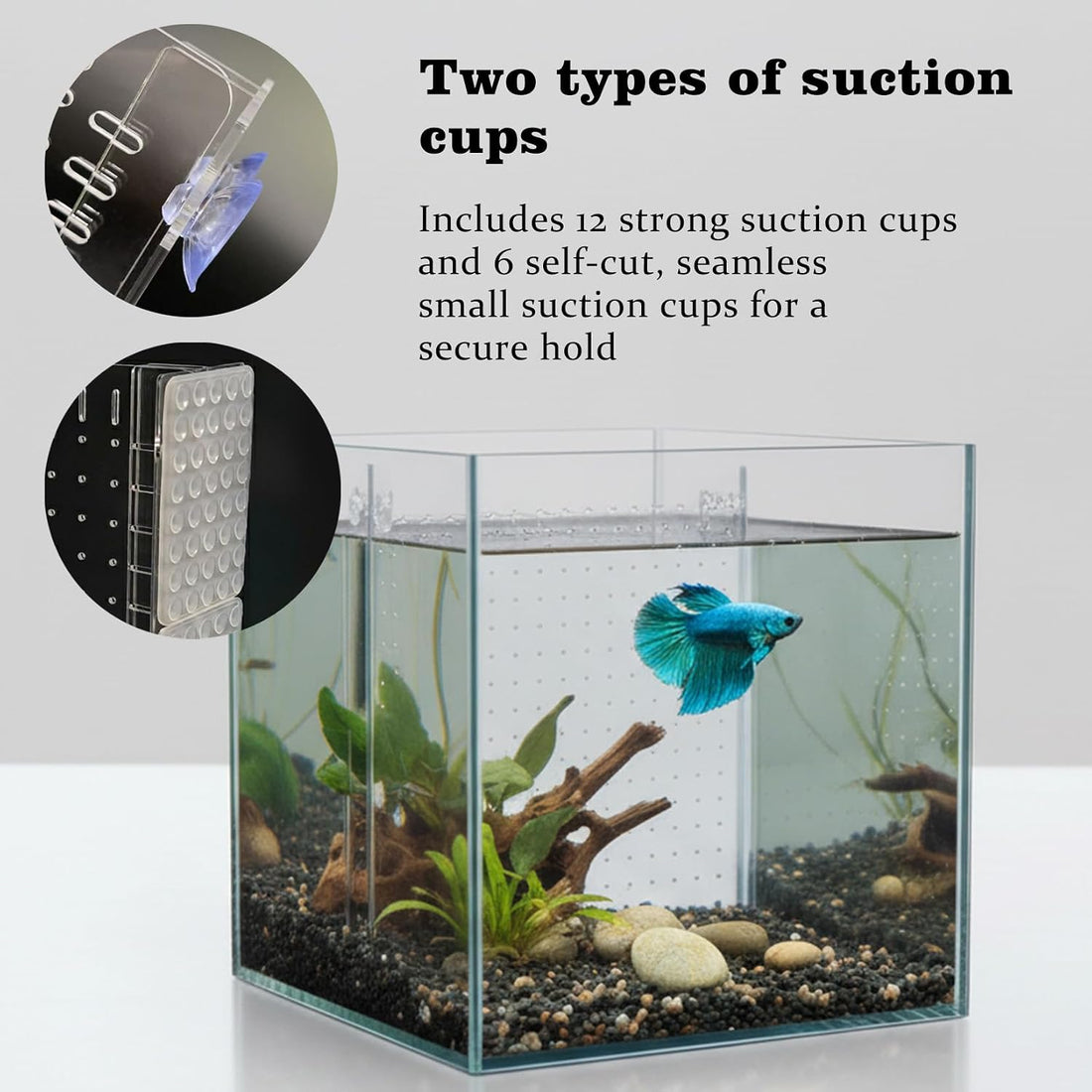 Fish Tank Separator 5 Gal, Acrylic Aquarium Divider with Suction Cups