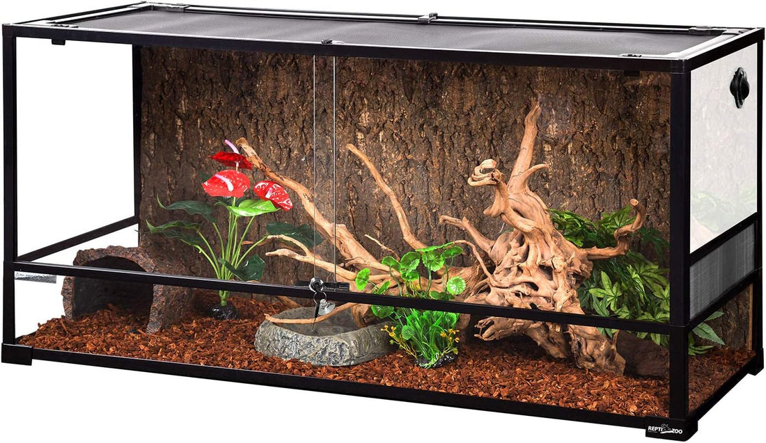 REPTI ZOO Reptile Tempered Glass Extra-Long Terrarium Habitats 48" x