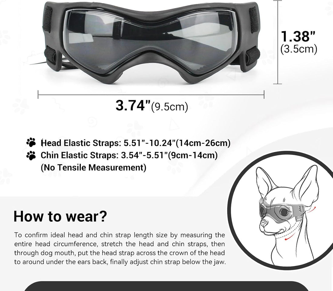 Dog Goggles for Small Breed, Anti-UV Windproof Extra Small Dog