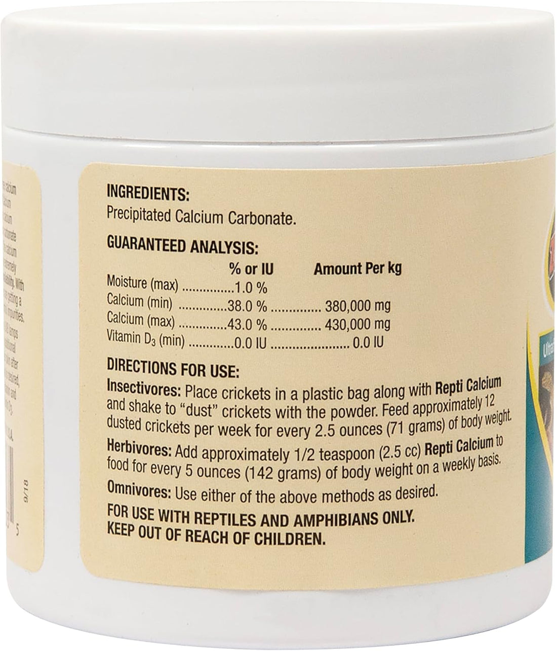 Zoo Med Reptile Calcium without Vitamin D3, 8-Ounce