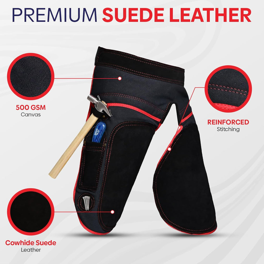 Equine Care Women's Leather Farrier Apron Chaps with Canvas, 23in