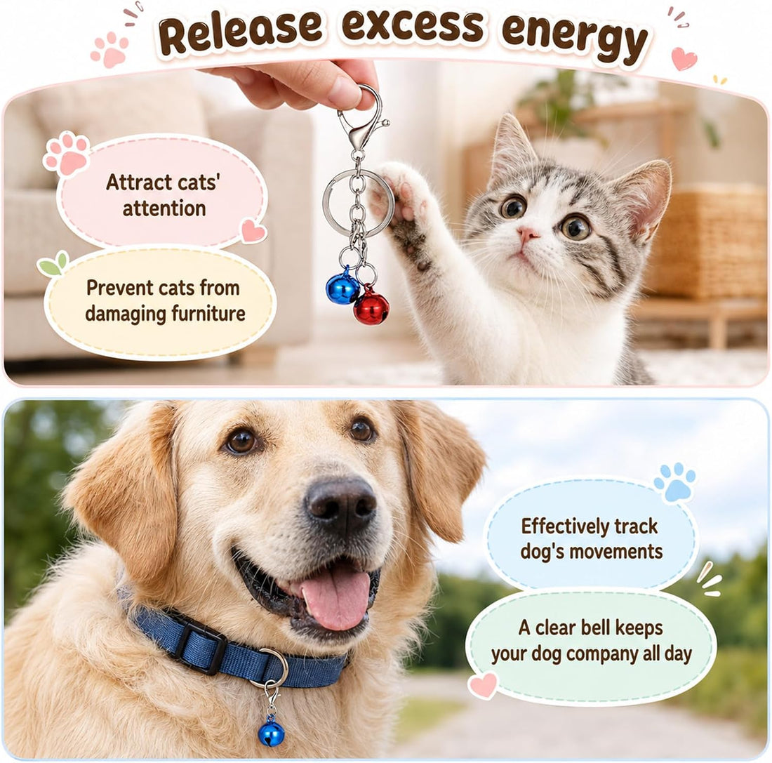 8 Pack Cat Bells for Collar Loud, Colourful Dog Cat Collar Bell
