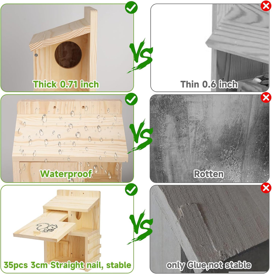 Large Wooden Squirrel House for Outside
