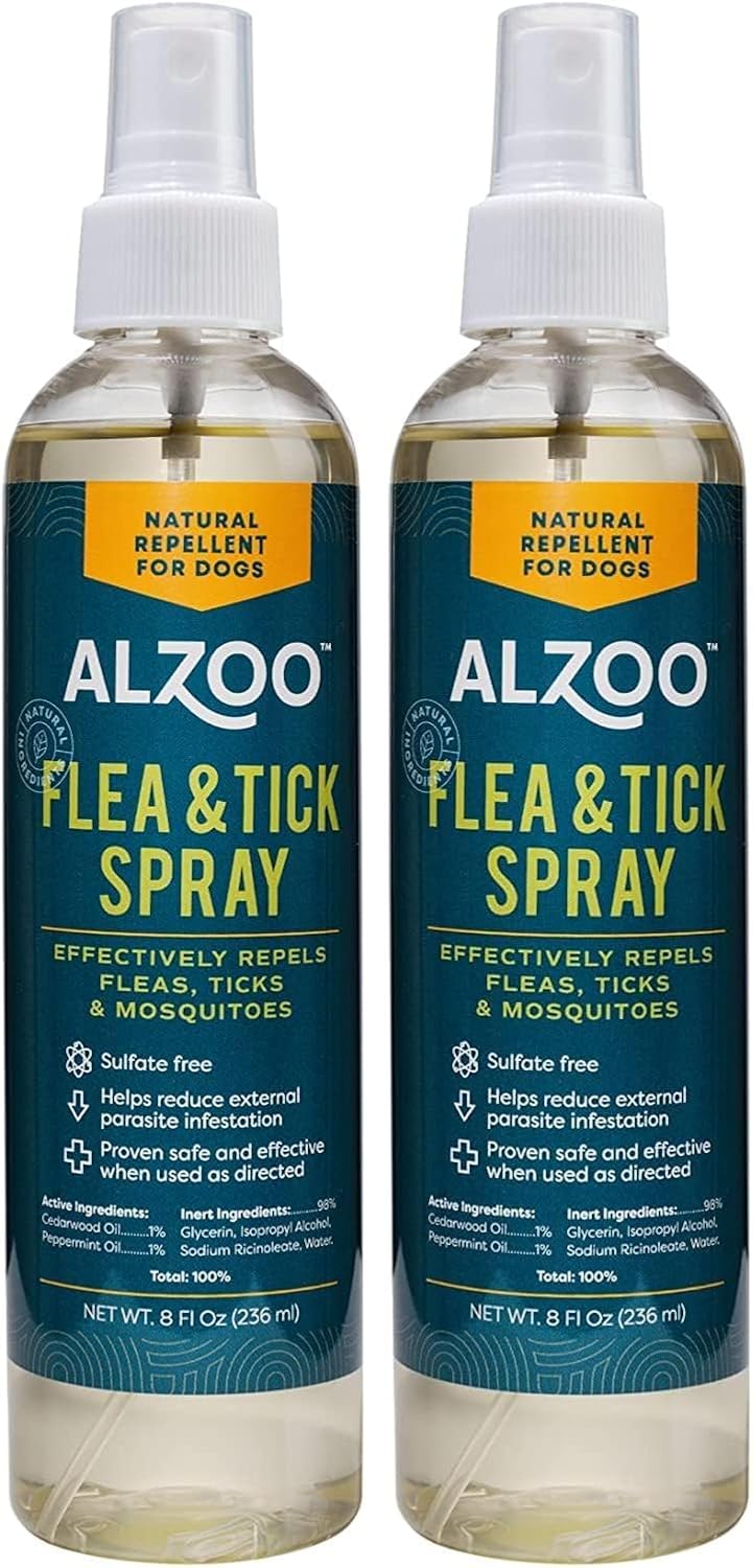 ALZOO Natural Flea and Tick Repellent Spray for Dogs