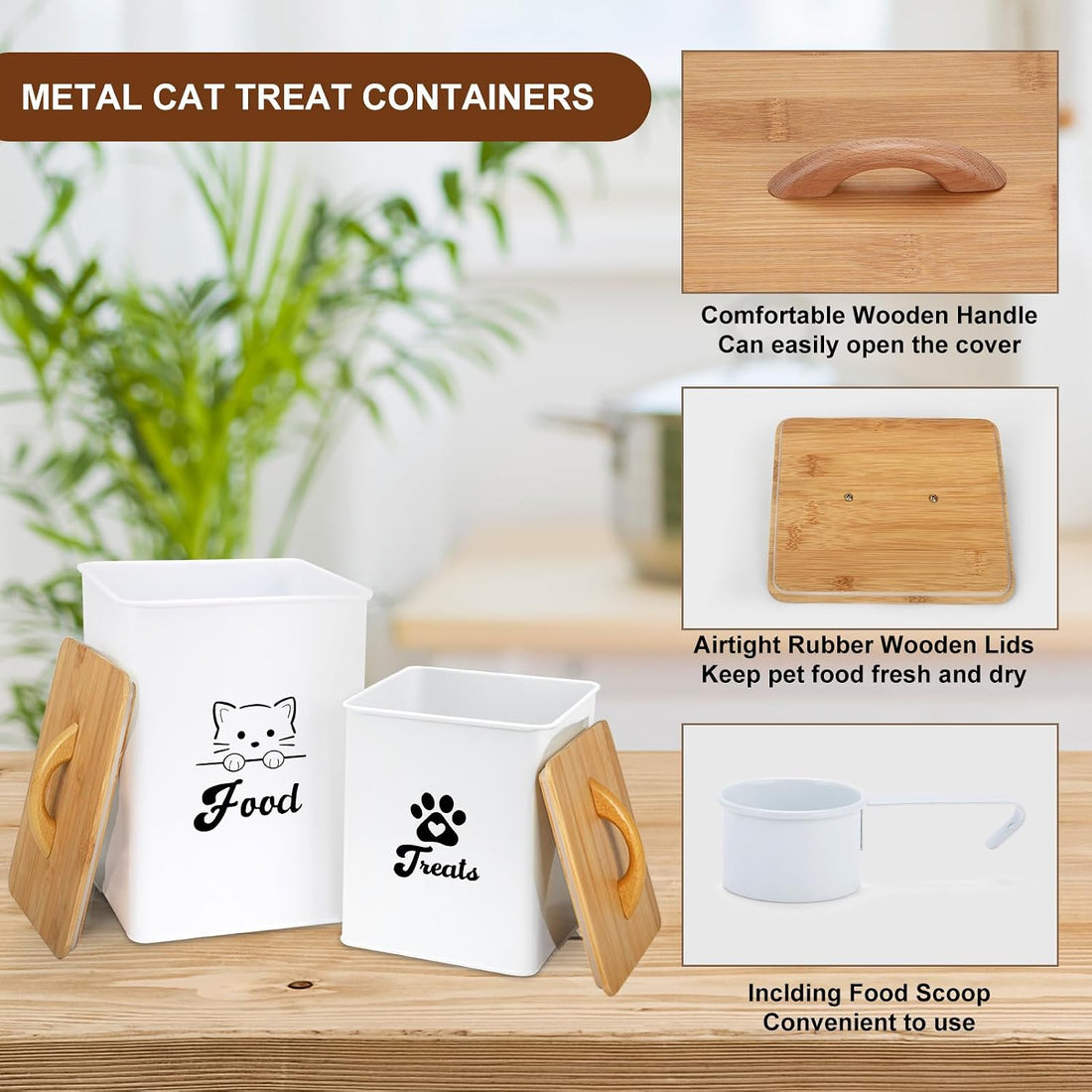 Dekosilave Cat Food Storage Container with Scoop