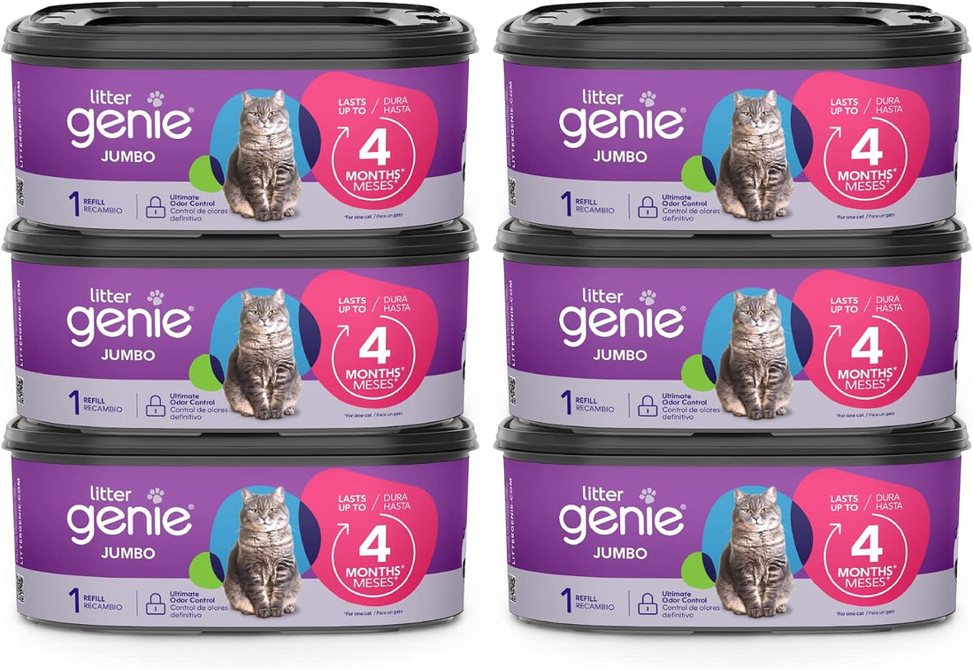 Litter Genie Jumbo Refill Bags, 6-Pack, 168 ft Continuous Film