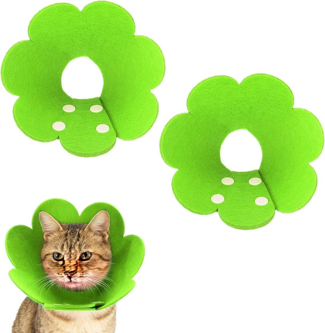 Cat Recovery Collar Cute Flower 2Pcs, L 10.2-12.2"