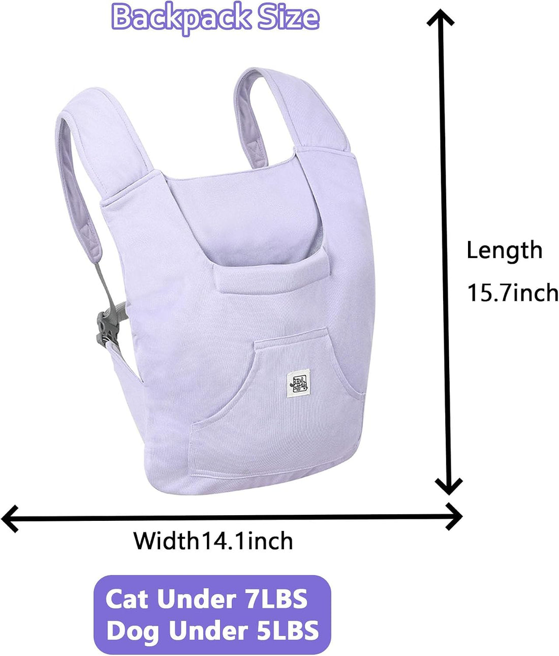 FLAdorepet Small Dog Front Carrier Sling Bag Pet Chest Backpack,Purple